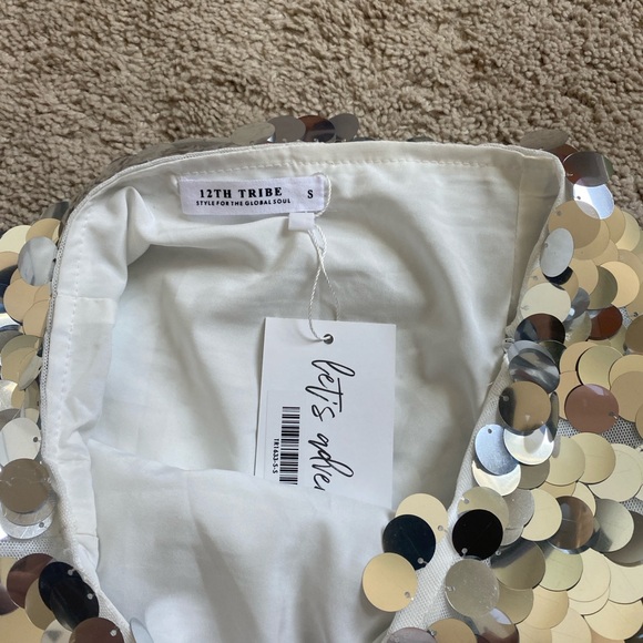 Pippa Silver Disco Mini Skirt - 12th Tribe - Picture 7 of 8